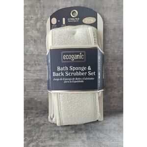 Ecoganic Bath Sponge and Back Scrubber Set
